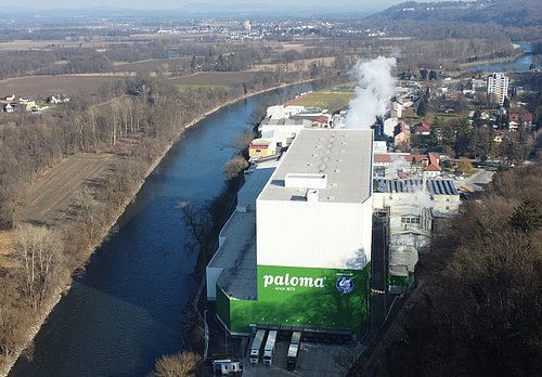 Werkshalle von Paloma Luftaufnahme